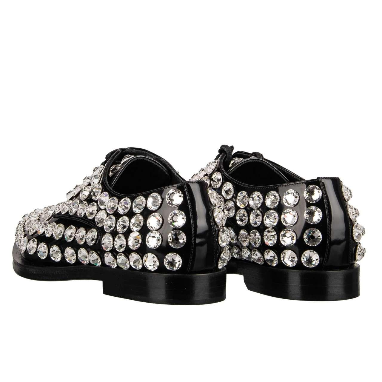 Dolce & Gabbana - Crystal Classic Leather Shoes MILLENIALS Black 39 US 9 For Sale 2