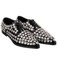 Dolce & Gabbana - Kristall Klassische Leder Schuhe MILLENIALS Schwarz 39 US 9