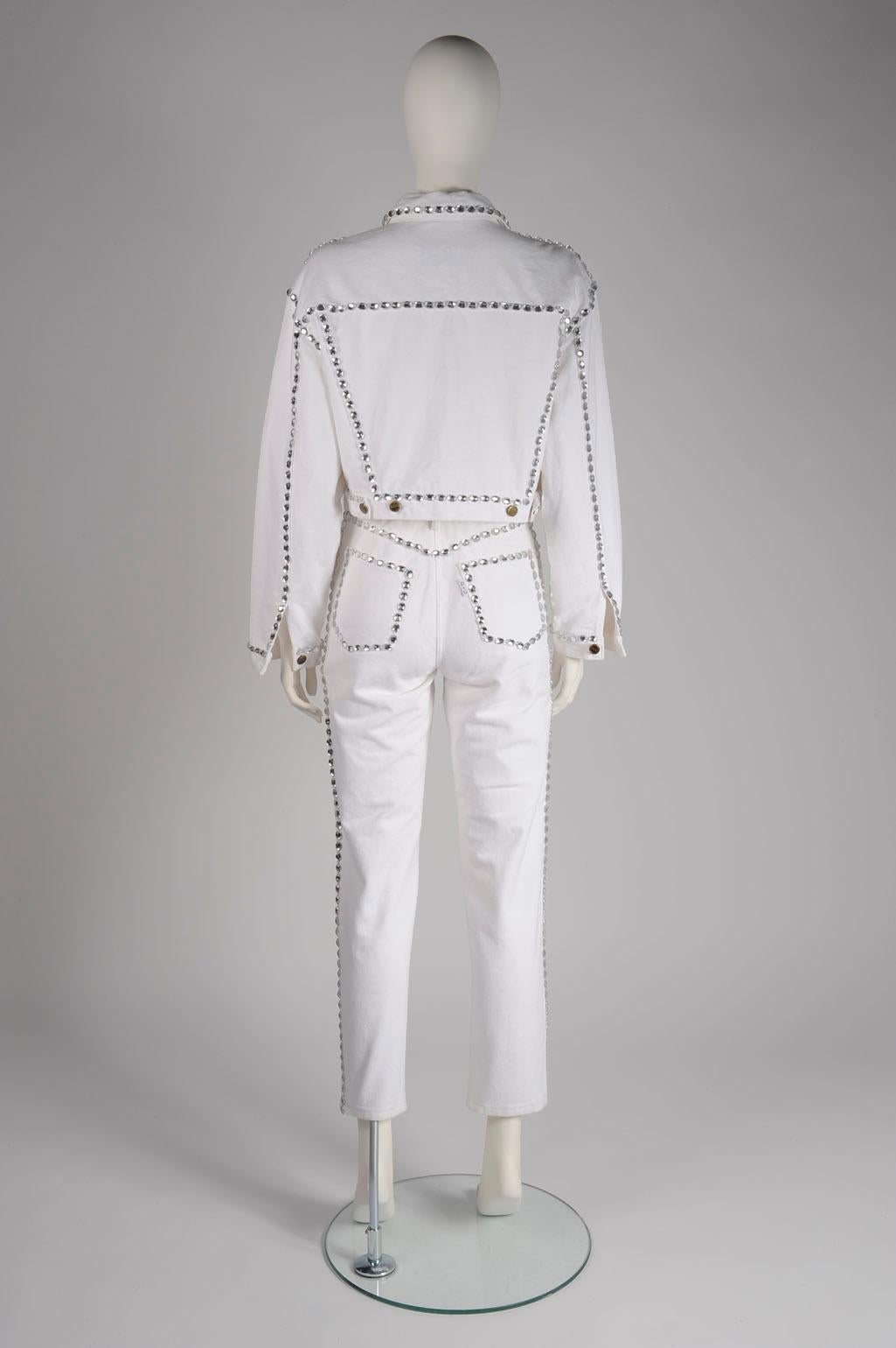 Dolce & Gabbana Crystal-Embellished Denim Ensemble, Spring-Summer 1992 For Sale 3