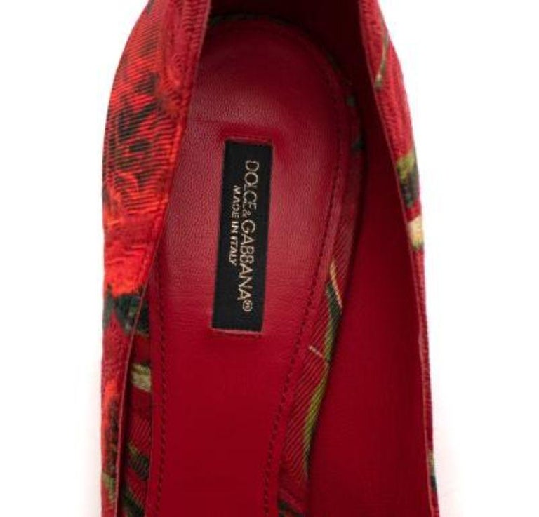 Dolce & Gabbana Red Sequined Crystal Studs Heels Shoes main image 0