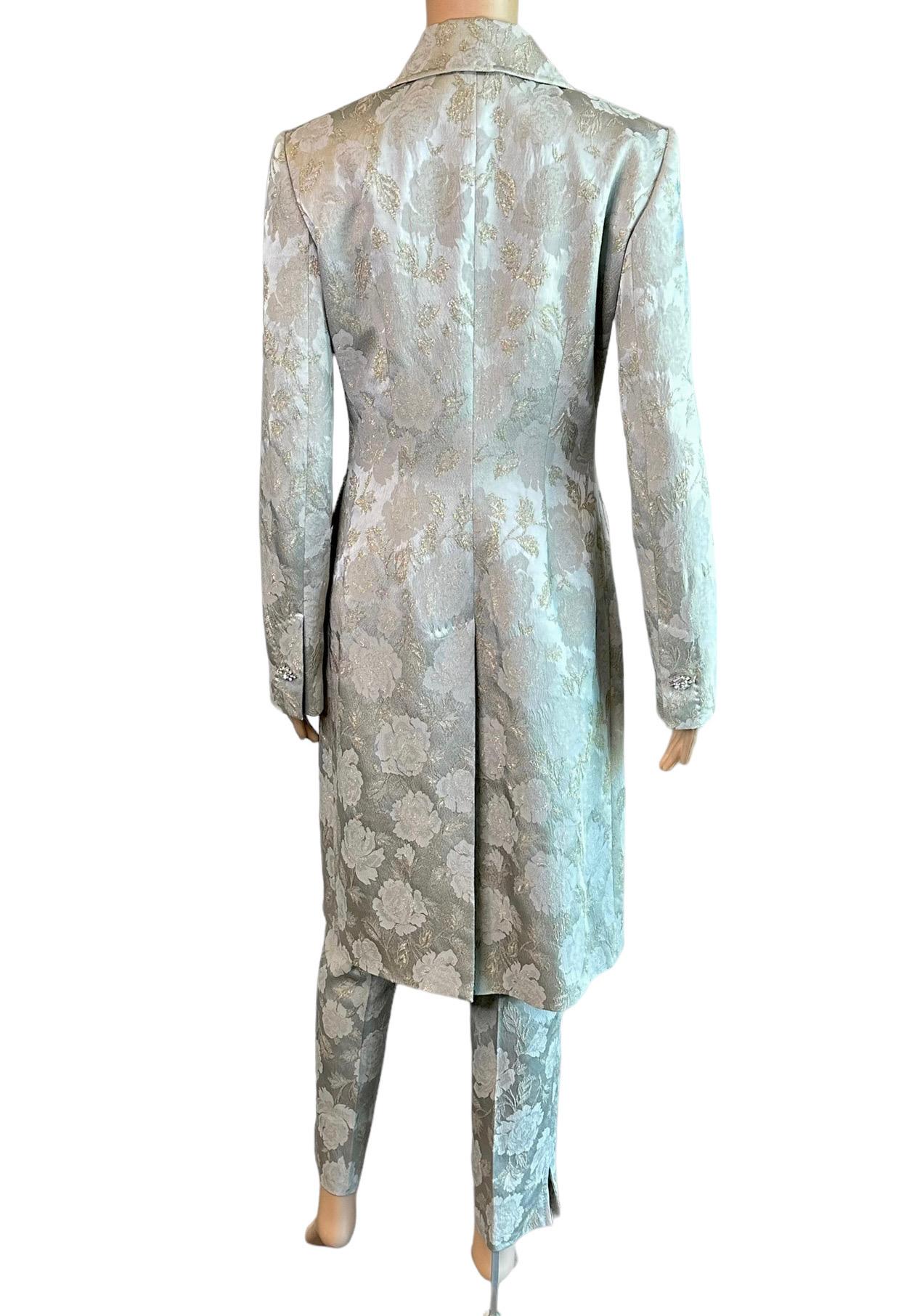 Dolce & Gabbana Crystal Embellished Jacket & Pants 2 Piece Set Pant Suit For Sale 5