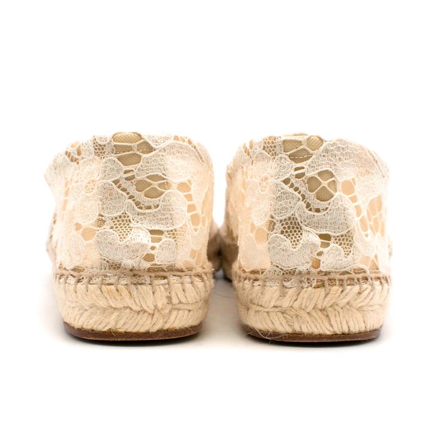 Dolce & Gabbana Crystal Embellished Lace Espadrilles 39 In Excellent Condition In London, GB