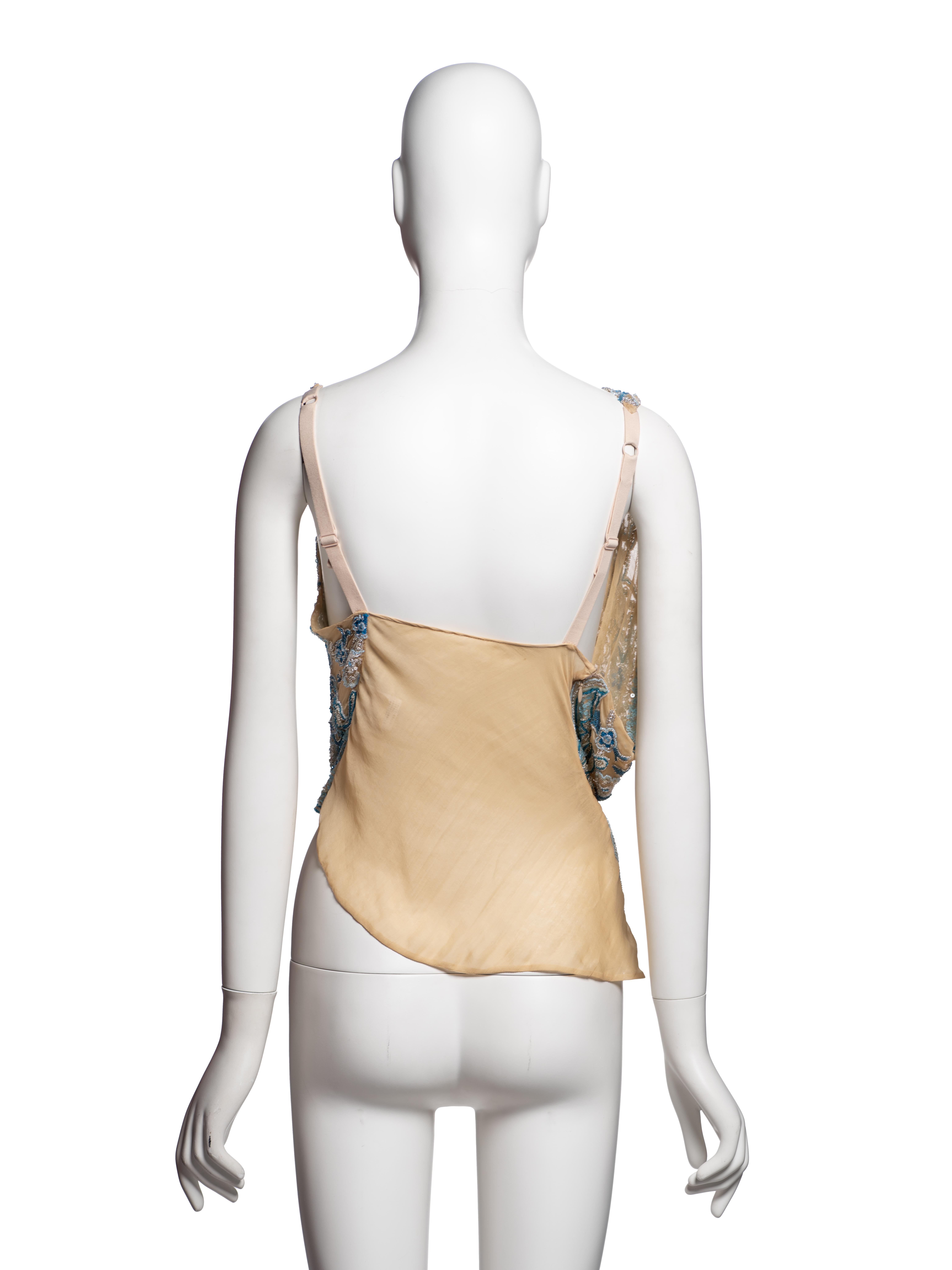 Dolce & Gabbana Top drapeado de seda adornado con cristales, FW 1999 en venta 2