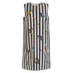 Dolce & Gabbana Crystal Embellished Striped Sleeveless Dress