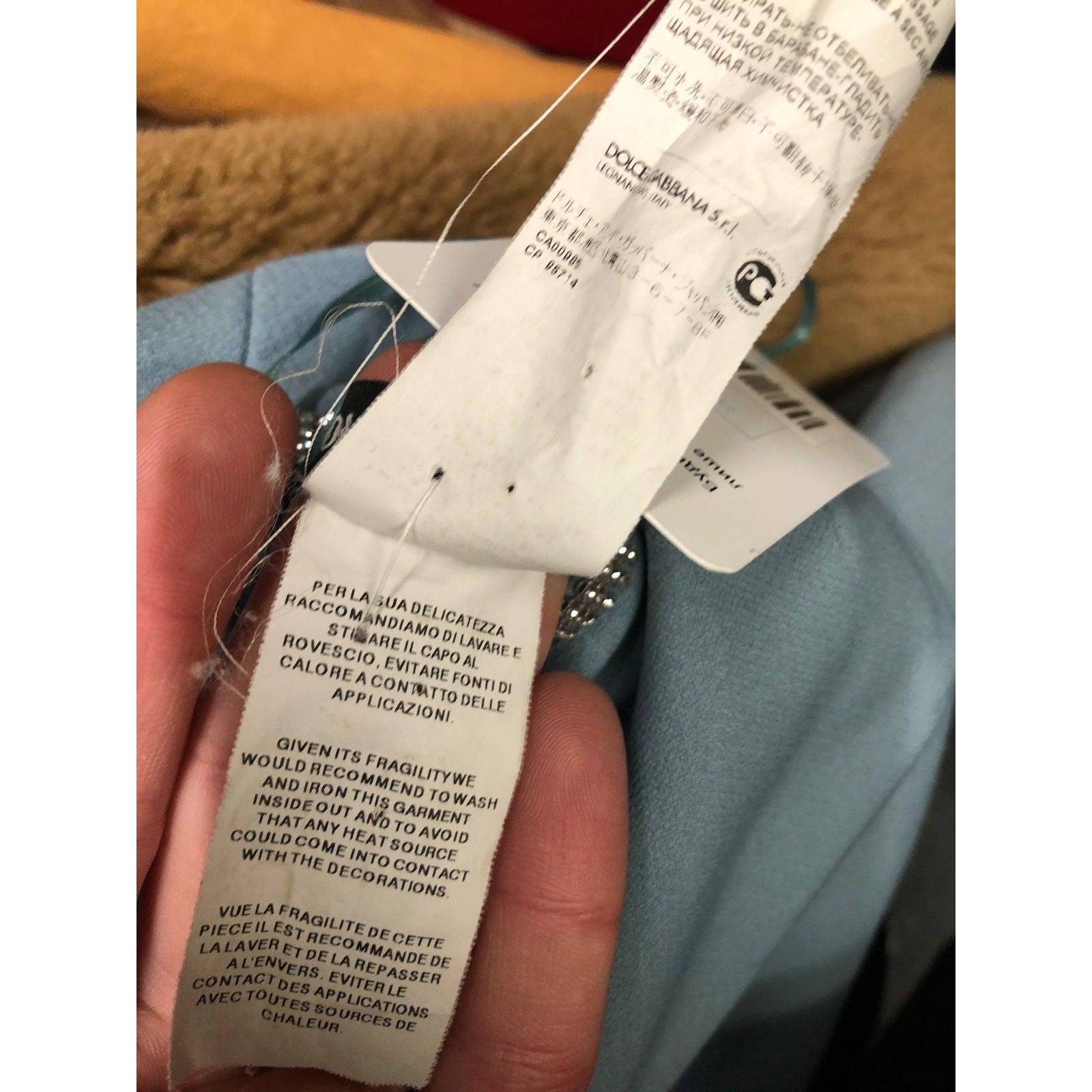 De las mujeres Dolce & Gabbana Crystal-Embellished Wool Fitted Dress Sz.40 en venta