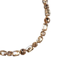 Dolce & Gabbana - Crystal Patent Leather Chain Belt White Gold L