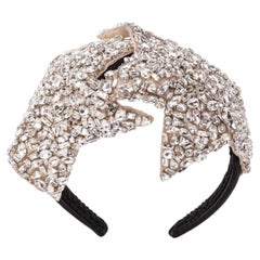 Dolce & Gabbana - Crystal Star Crown Silk Hairband Silver Black