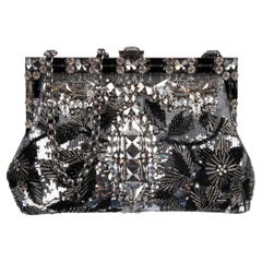 Dolce & Gabbana - Crystals Clutch Bag VANDA Silver Black