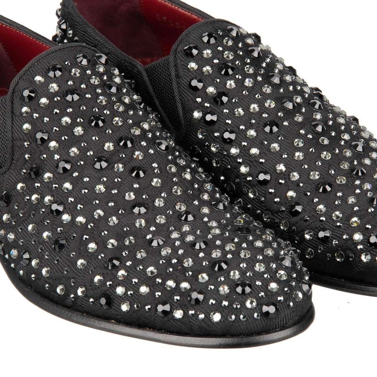 dolce and gabbana black and silver shoes