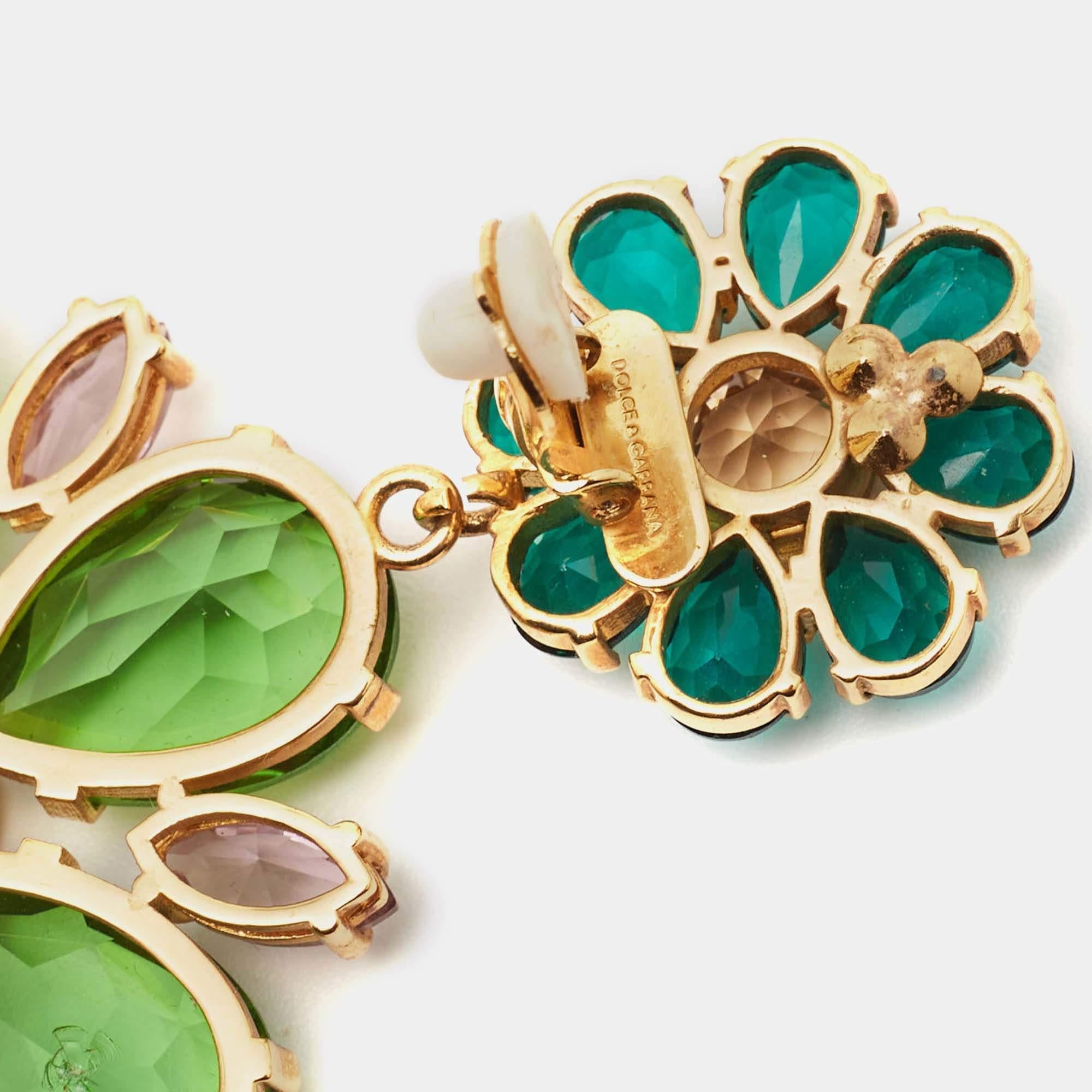 Boucles d'oreilles Dolce & Gabbana Crystals couleur or Pour femmes en vente