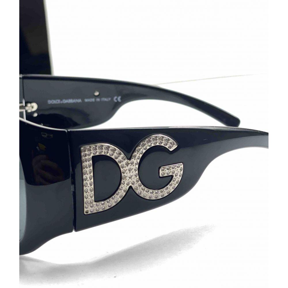 Women's Dolce & Gabbana Crystals Logo Gradient Lens Oversized Sunglasses in Black
