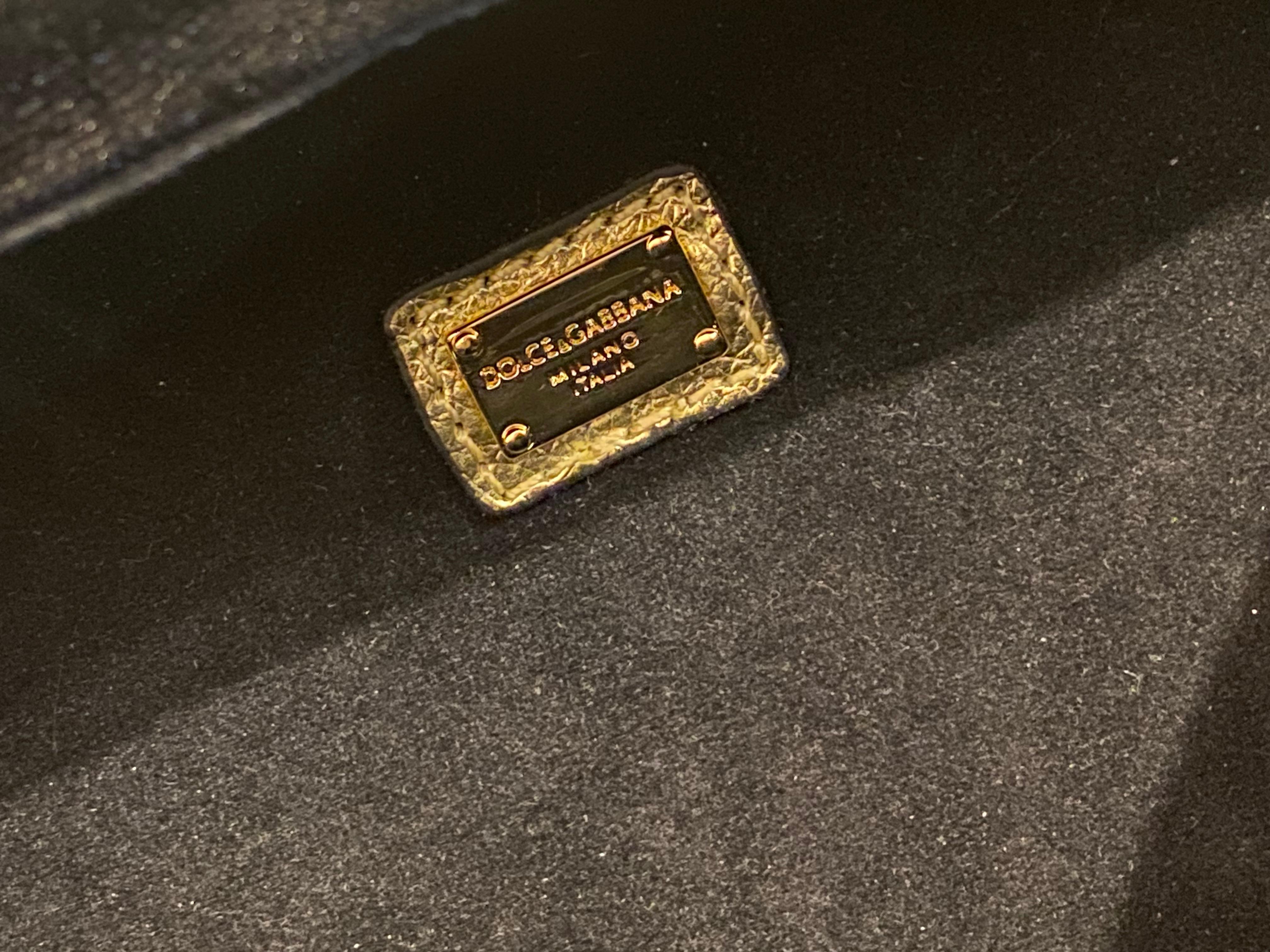 Dolce & Gabbana Da Sera Bolsa de Caja Fina y Rara Decorada con Cristales. Cuero, terciopelo en venta 10