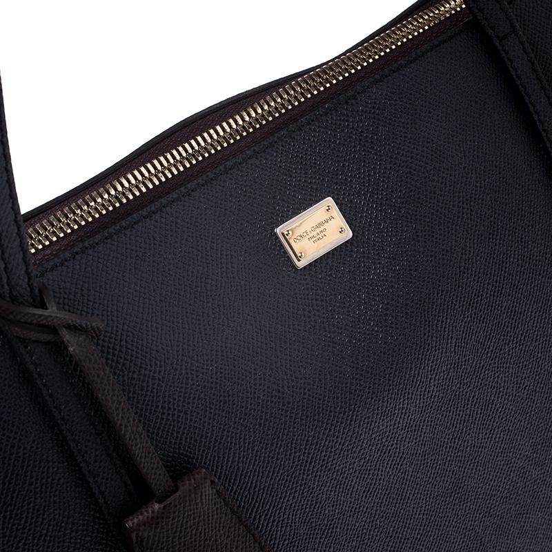 Dolce & Gabbana Dunkelblau Leder Miss Escape Tote 4