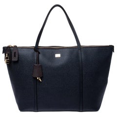 Dolce & Gabbana Dark Blue Leather Miss Escape Tote