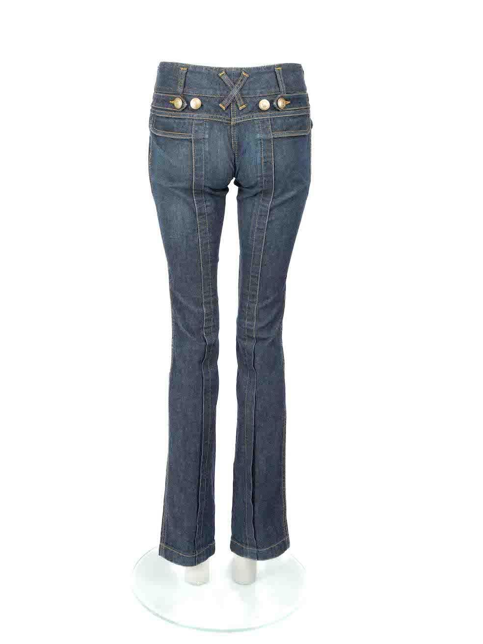 Dolce & Gabbana Dark Blue Mid Rise Jeans Size XS In Excellent Condition For Sale In London, GB