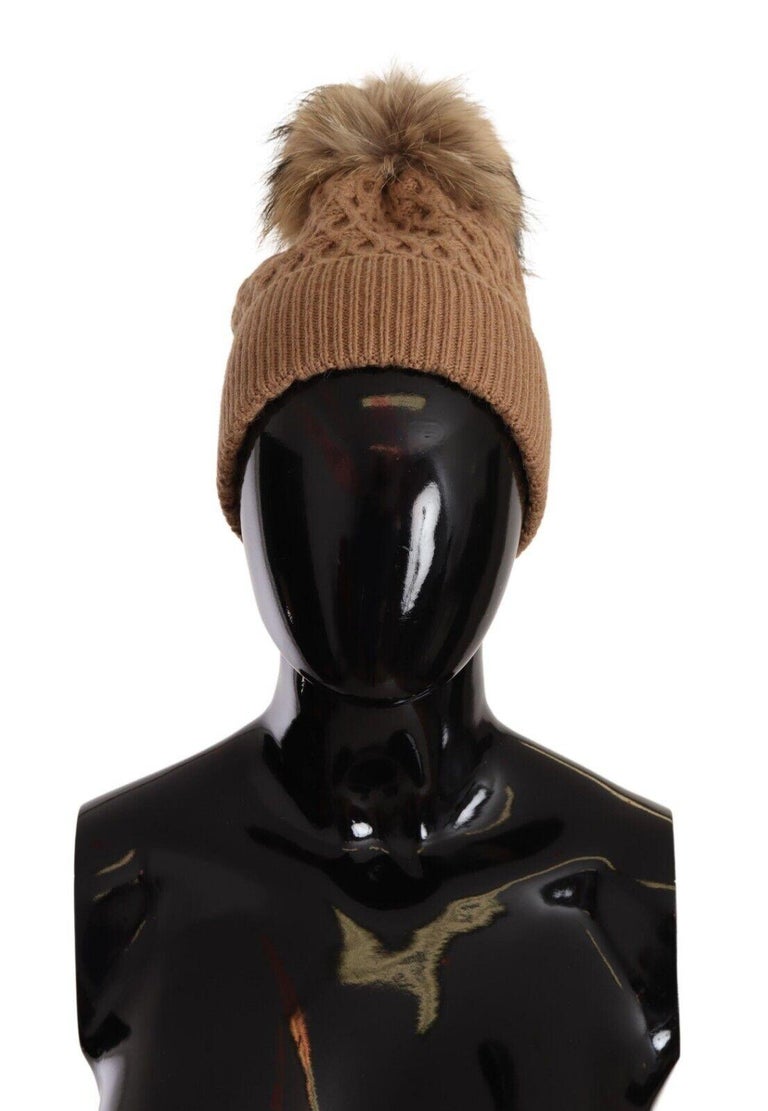 Dolce & Gabbana Brown Weasel Fur Womens Cashmere Hat Beanie main image 0