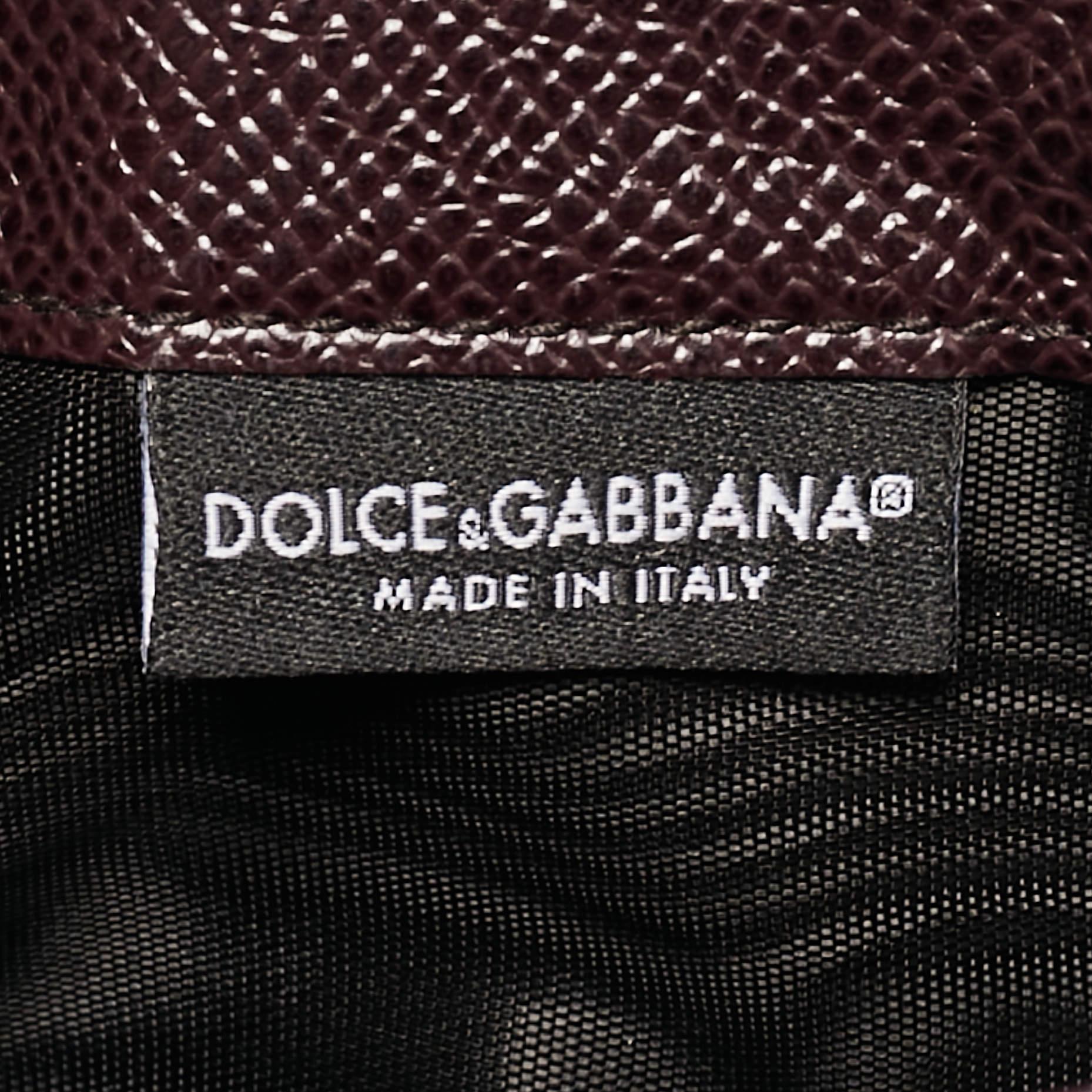 Dolce & Gabbana Dark Brown Leather Dauphine Flap Continental Wallet For Sale 10