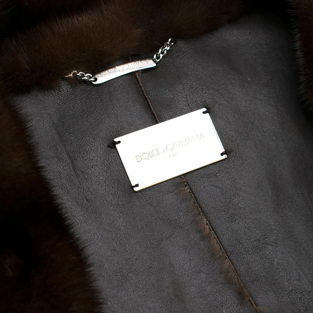 Dolce & Gabbana Dark Brown Mink Fur Coat XS 36 1