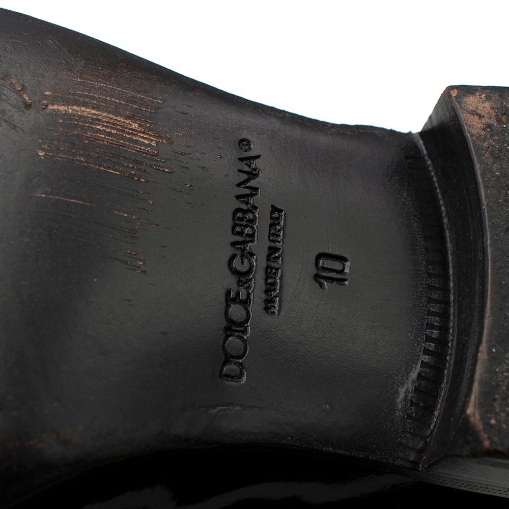 Dolce & Gabbana Dark Brown Patent Leather Derby Shoes - Size EU 44 4