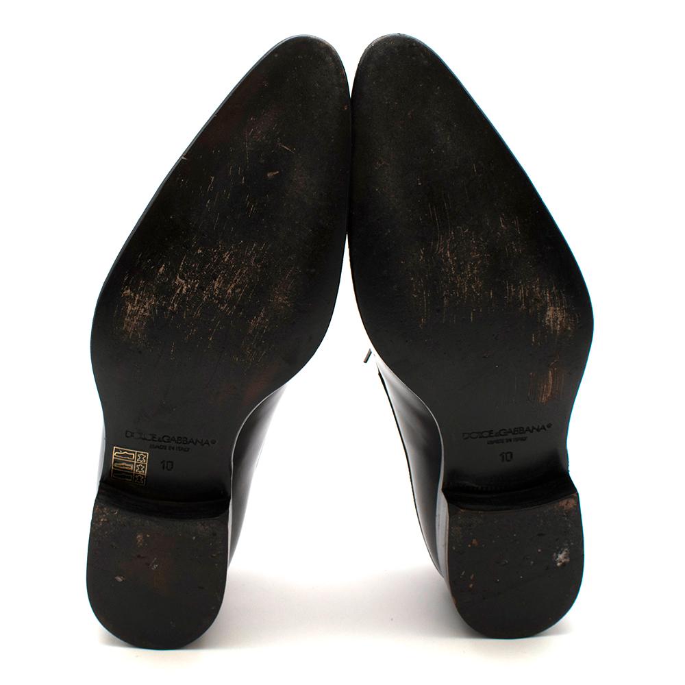 Dolce & Gabbana Dark Brown Patent Leather Derby Shoes - Size EU 44 3