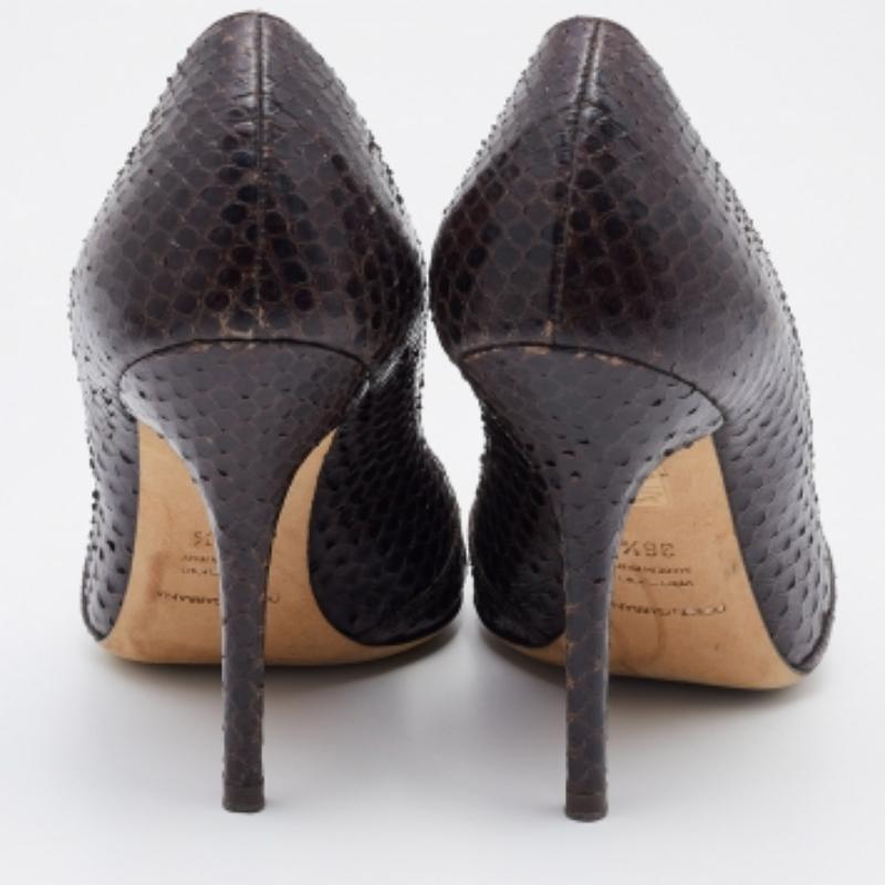 Dolce & Gabbana Dark Brown Python Pumps Size 36.5 For Sale 3