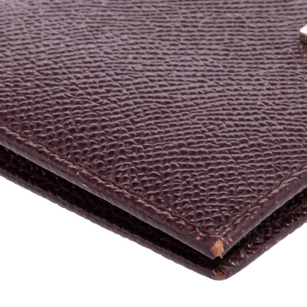 Dolce & Gabbana Dark Burgundy Leather Flap Card Case 6