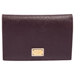 Dolce & Gabbana Dark Burgundy Leather Flap Card Case