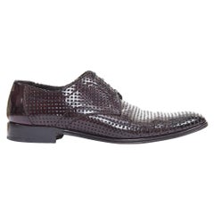 DOLCE & Gabbana - brogue quadrate traforate in vernice bordeaux scuro UK6 EU40