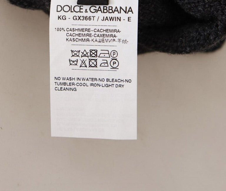 Dolce & Gabbana Black Gray Mid Arm Length Mittens Wool  Gloves main image 1