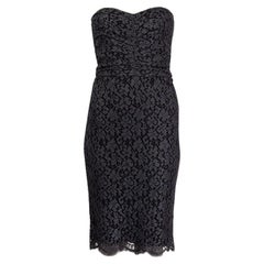 DOLCE & GABBANA dark grey cotton LACE BUSTIER Dress 38 XS