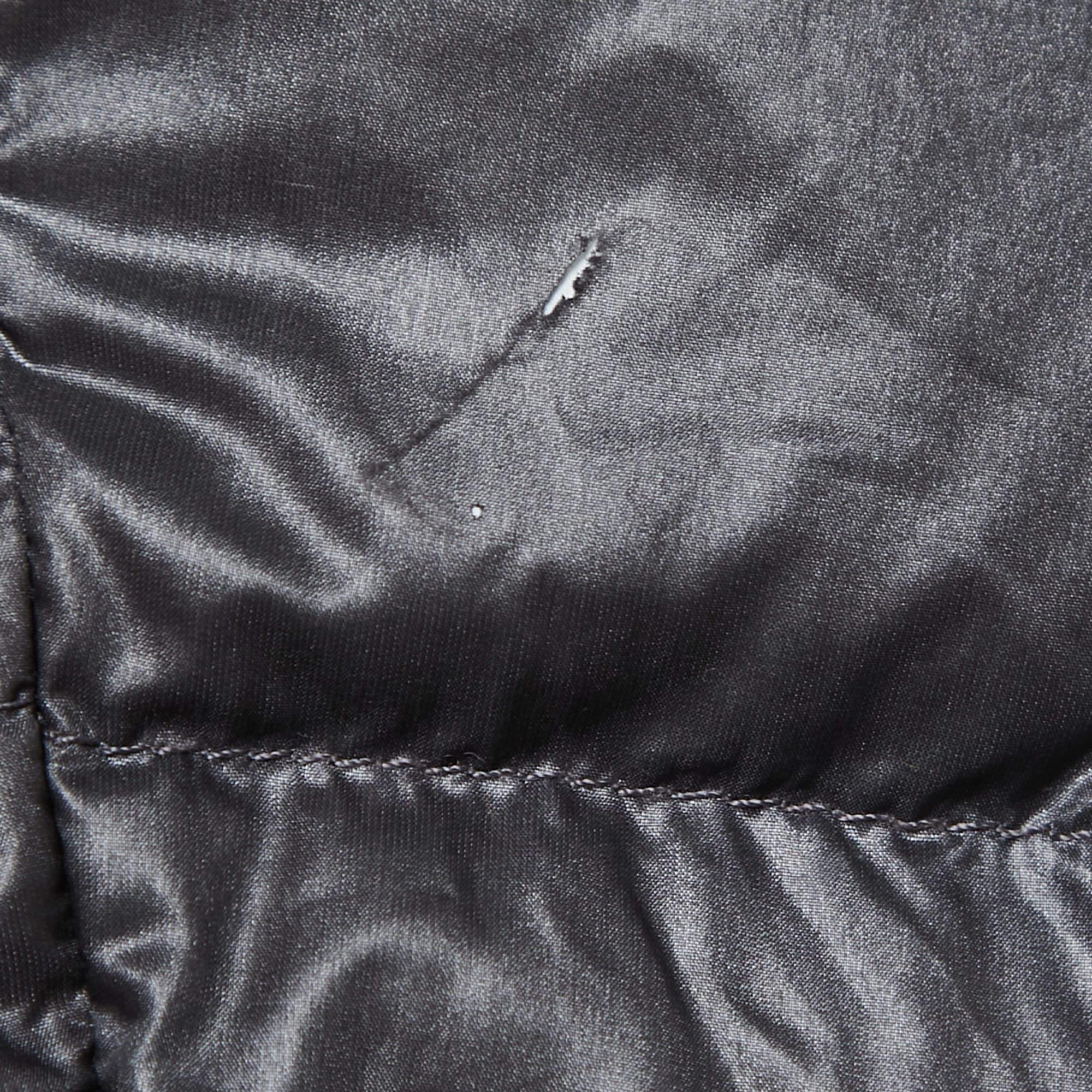 Men's Dolce & Gabbana Dark Grey Nylon Hooded Puffer Jacket S