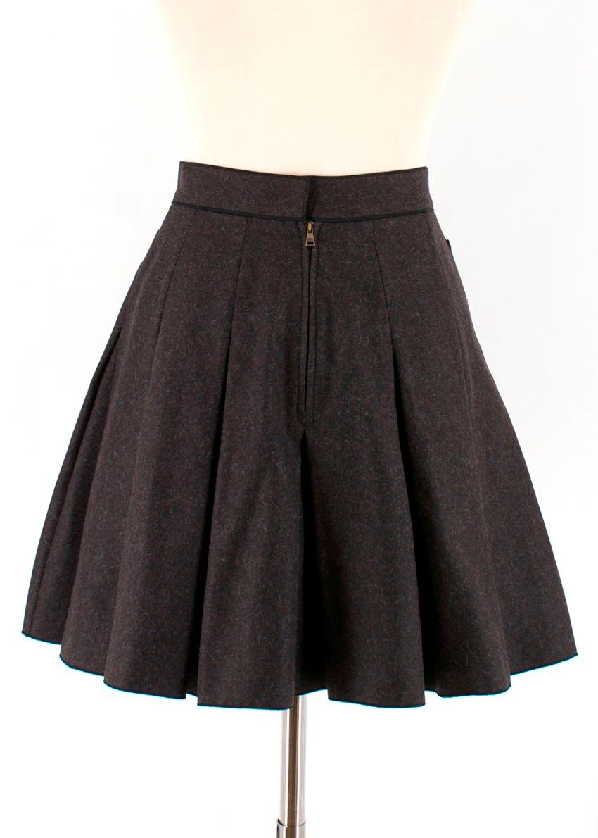 dark grey pleated skirt
