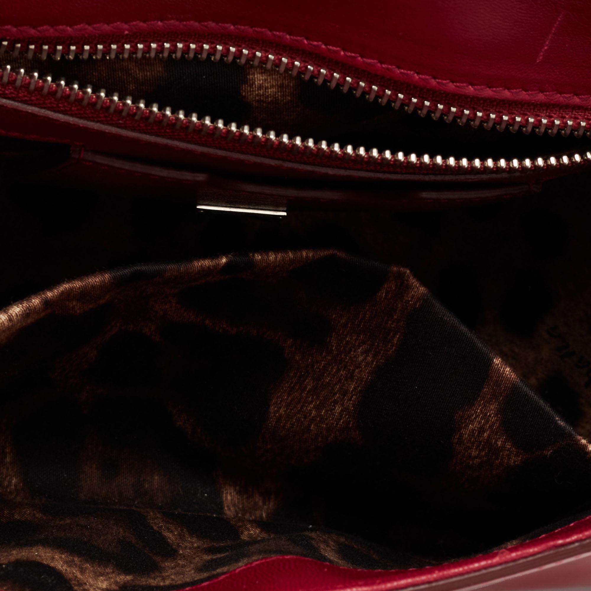 Dolce & Gabbana Dark Pink Patent Leather Small Miss Monica Top Handle Bag 7