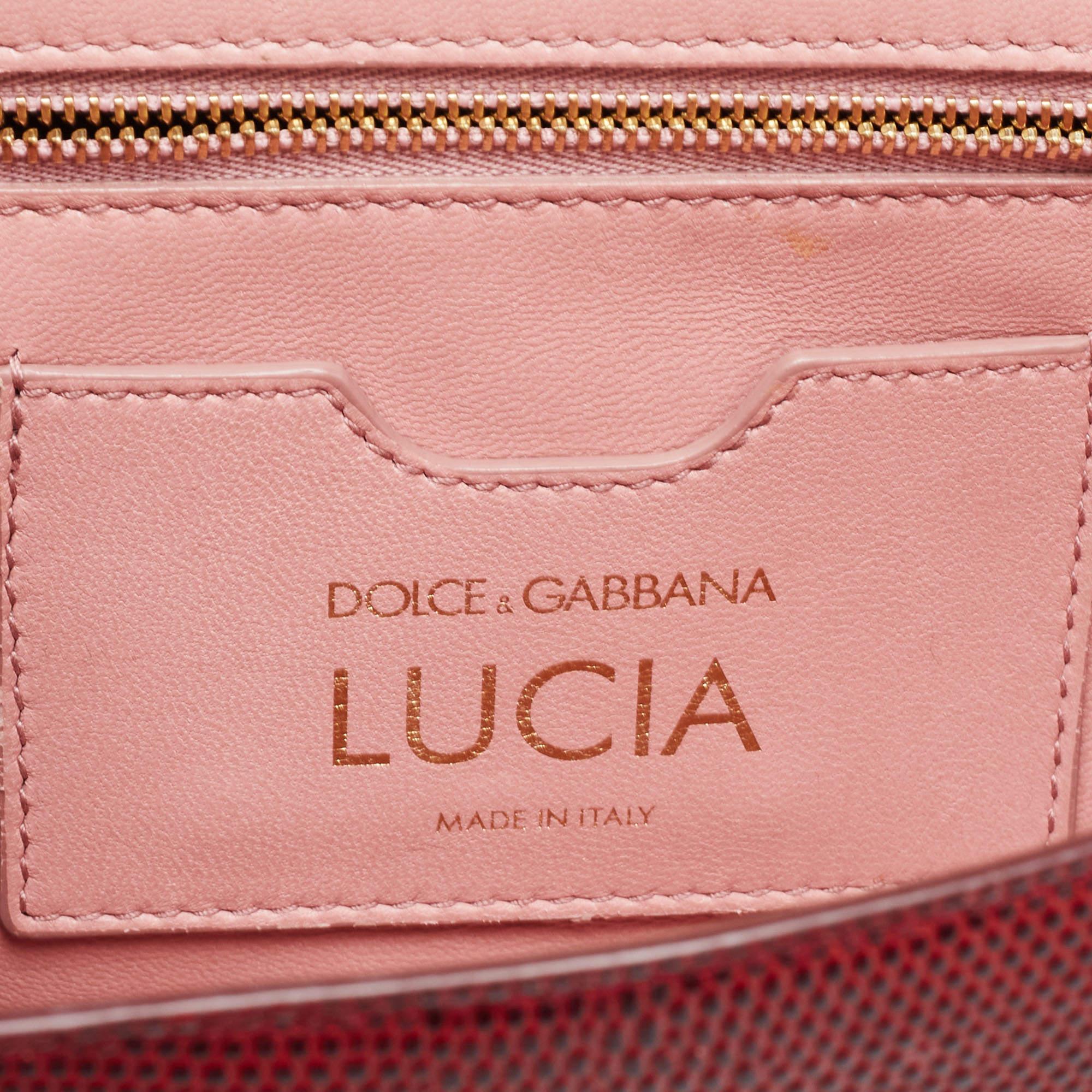 Dolce & Gabbana Dark Red Lizard Embossed Leather Lucia Shoulder Bag 14