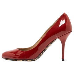 Dolce & Gabbana Dark Red Patent Leather Pumps Size 39