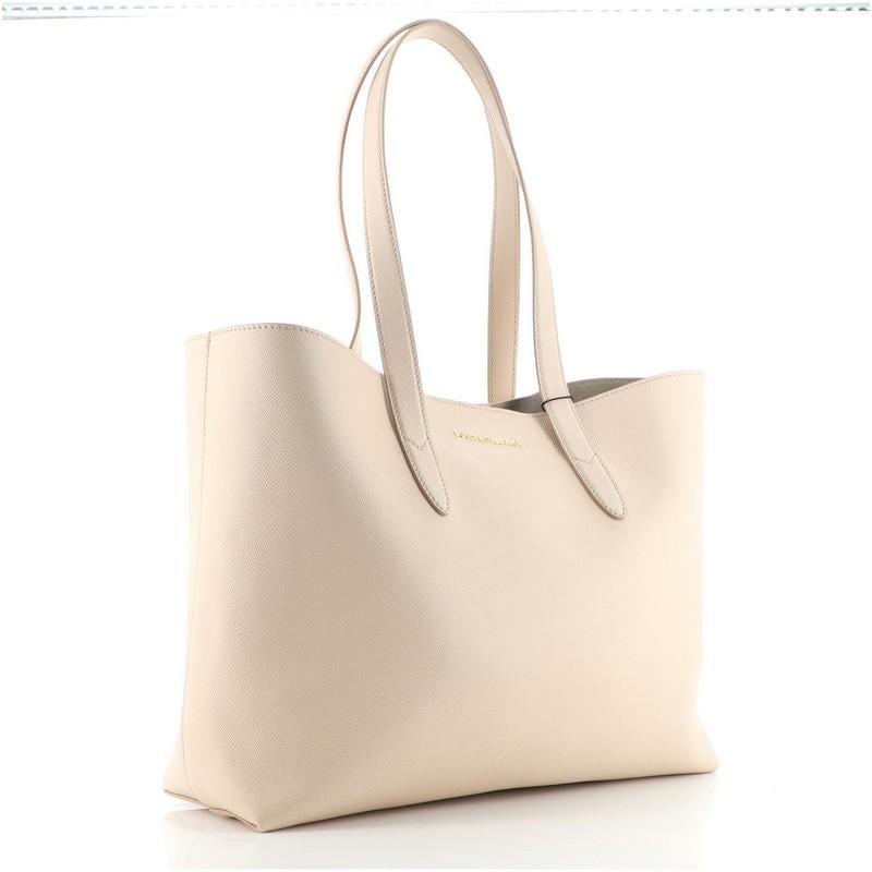 Beige Dolce & Gabbana Dauphine Morbi Shopping Tote Leather