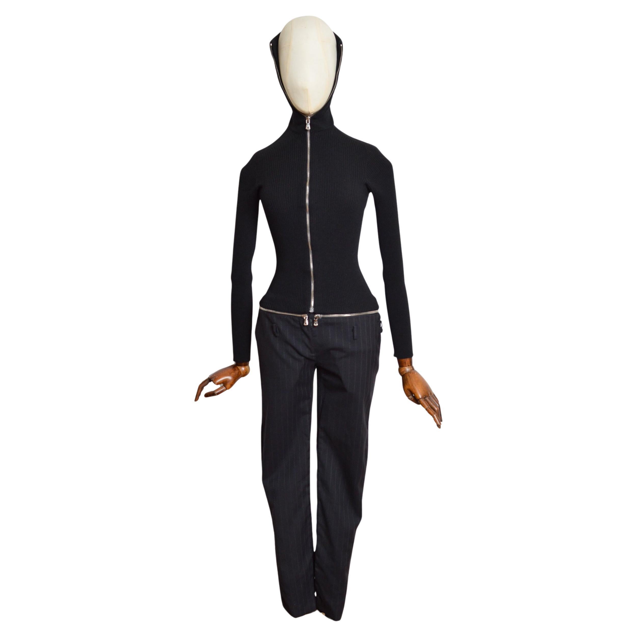 Dolce 
Gabbana Deconstructed detachable Black Jumpsuit - Turtle neck Pant Suit im Angebot