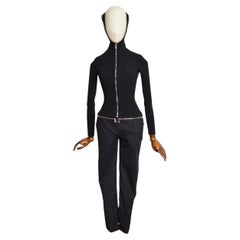 Dolce 
Gabbana Deconstructed detachable Black Jumpsuit - Turtle neck Pant Suit