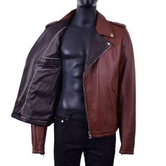 Dolce & Gabbana - Deer Leather Biker Jacket Brown