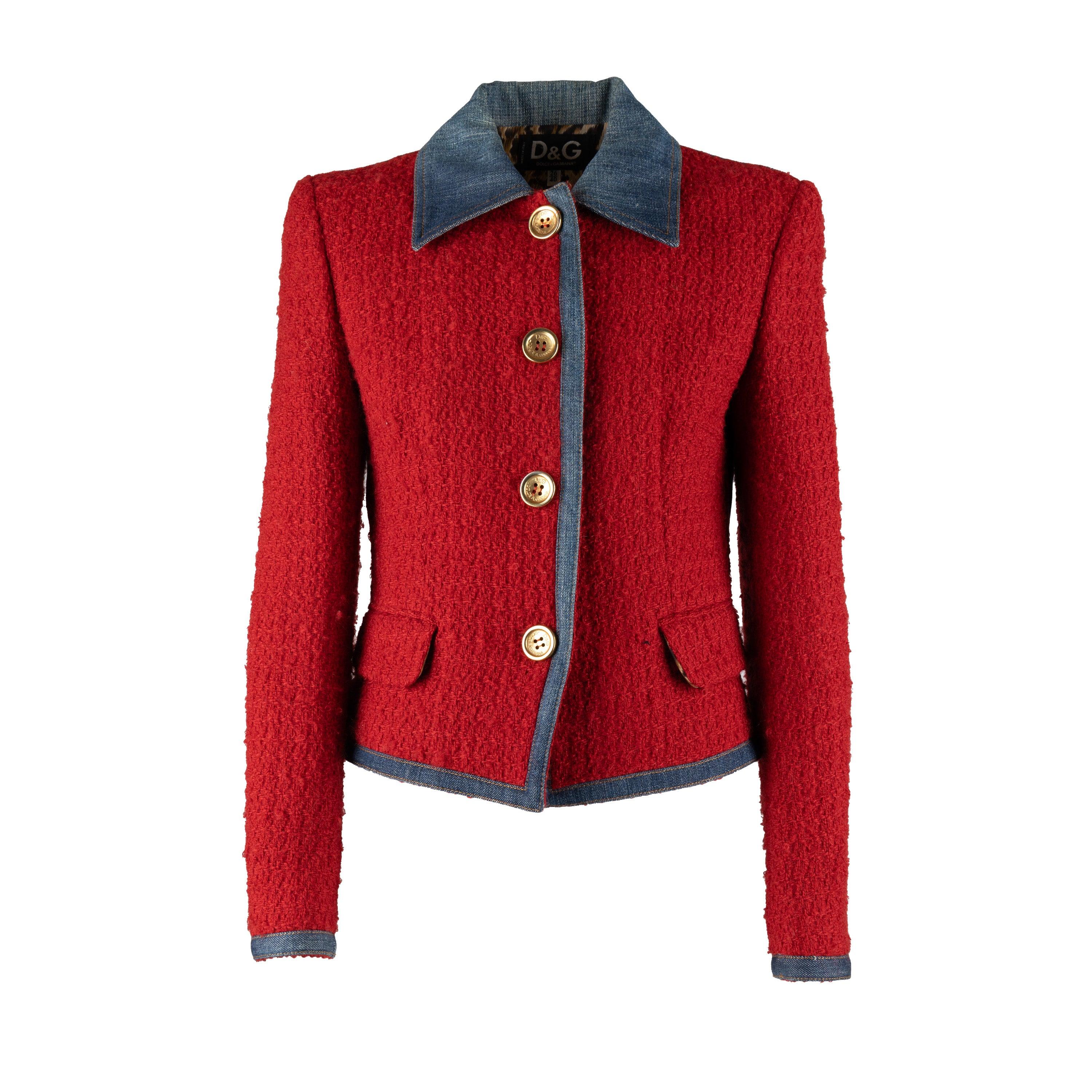 Dolce & Gabbana Set aus Denim und Wolle - '10er Jahre (Rot) im Angebot