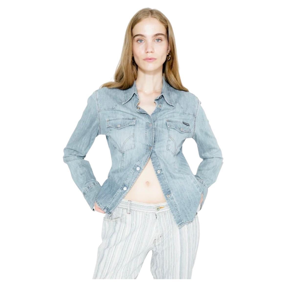 Dolce & Gabbana Denim-Knopfleiste mit Knopfleiste  im Angebot