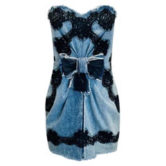 Dolce & Gabbana Denim Lace Detailed Dress