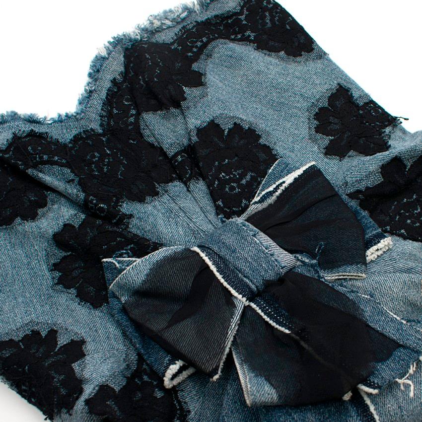 Dolce & Gabbana Denim & Lace Mini Dress US 0-2 1