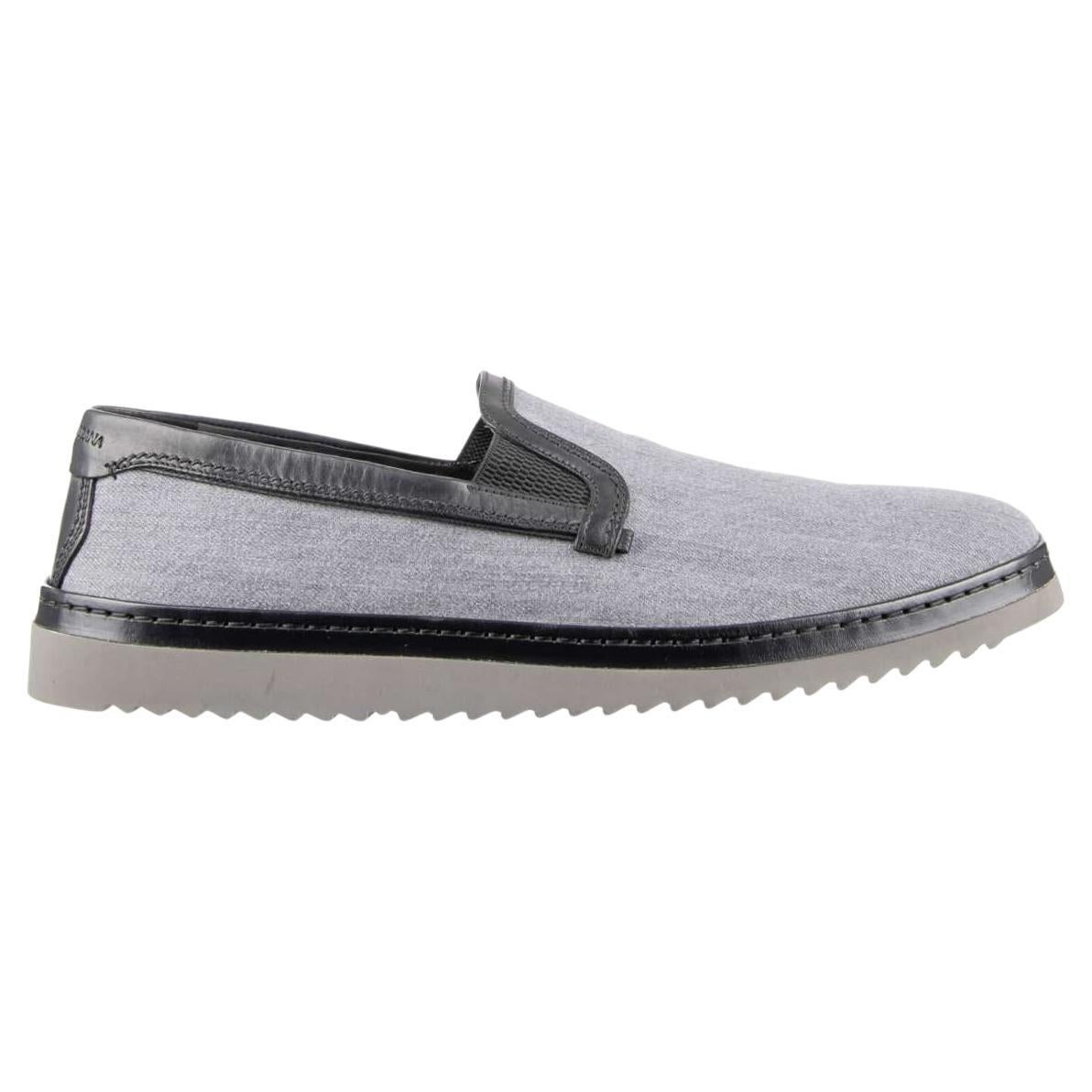Mocassins Dolce & Gabbana En Denim Et Cuir - Bleu Et Noir - Taille 39 - Neuf Avec Boîte