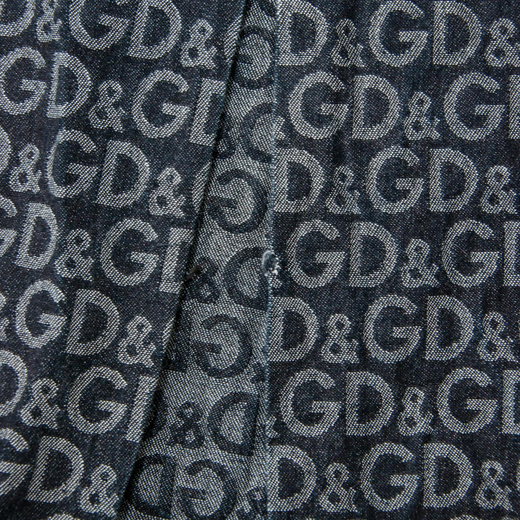 Dolce & Gabbana Denim Monogram Maxi Skirt size M/L For Sale 1