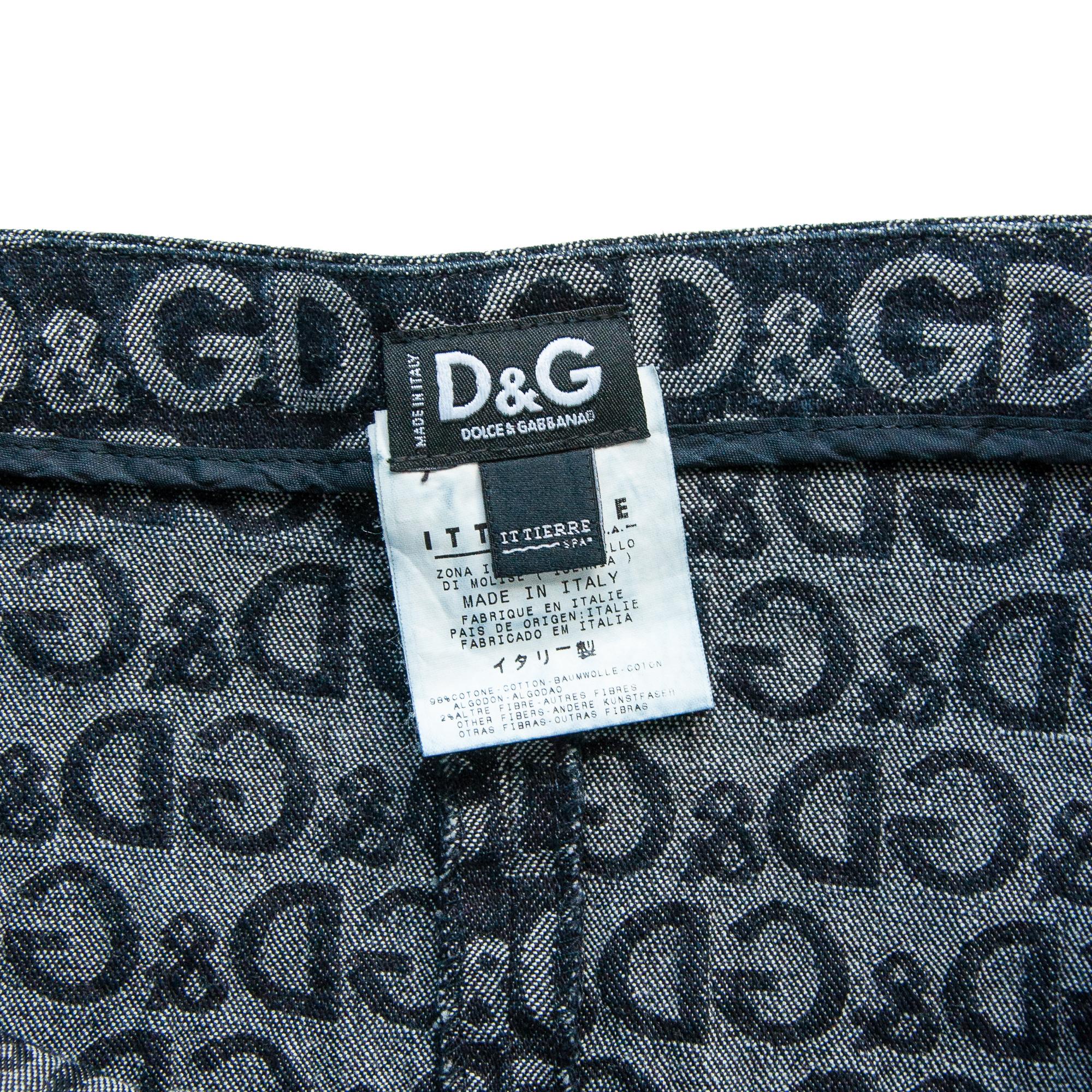 Dolce & Gabbana Denim Monogram Maxi Skirt size M/L For Sale 2
