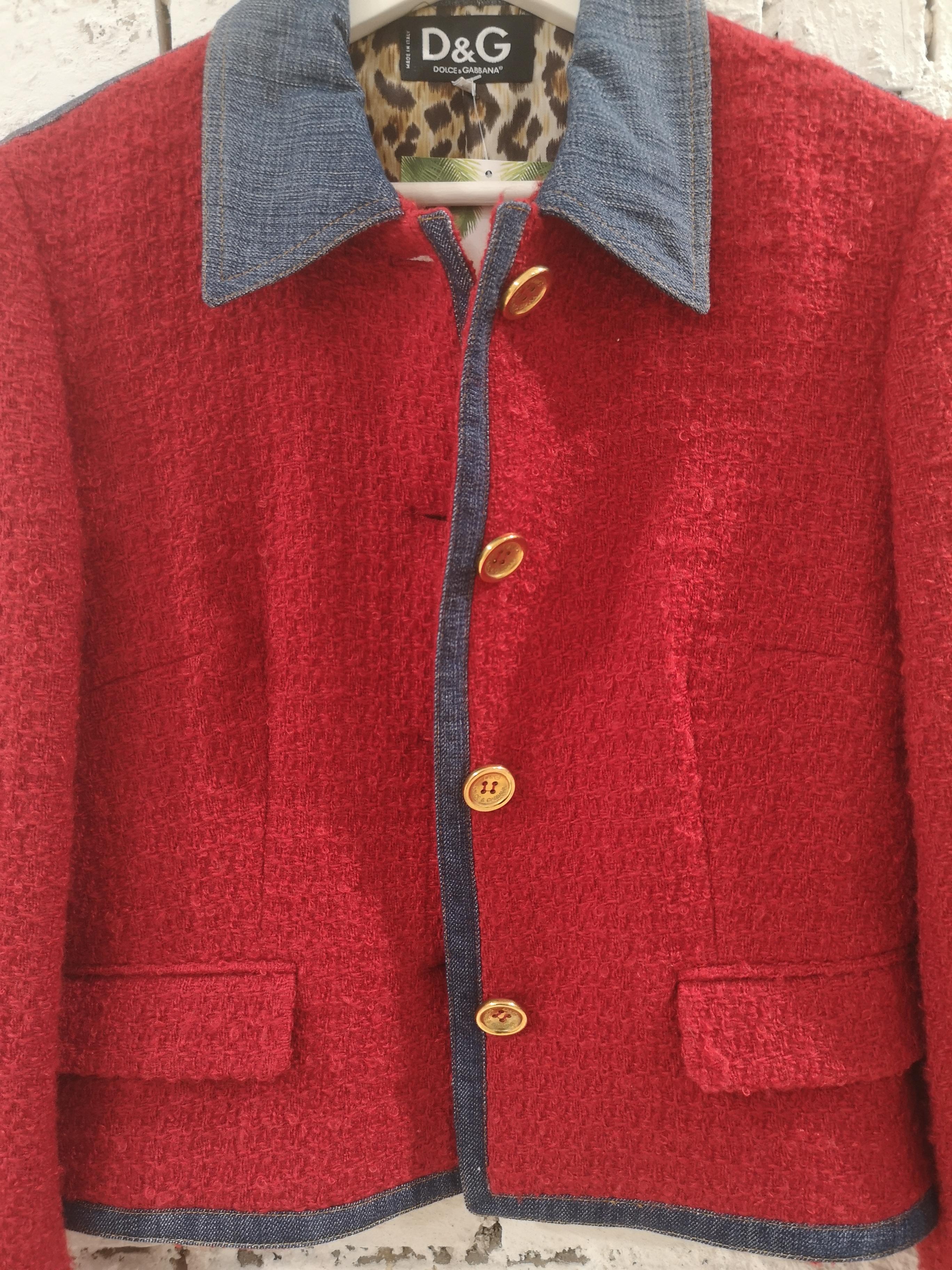 Women's Dolce & Gabbana denim red wool jacket