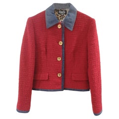 Dolce & Gabbana denim red wool jacket