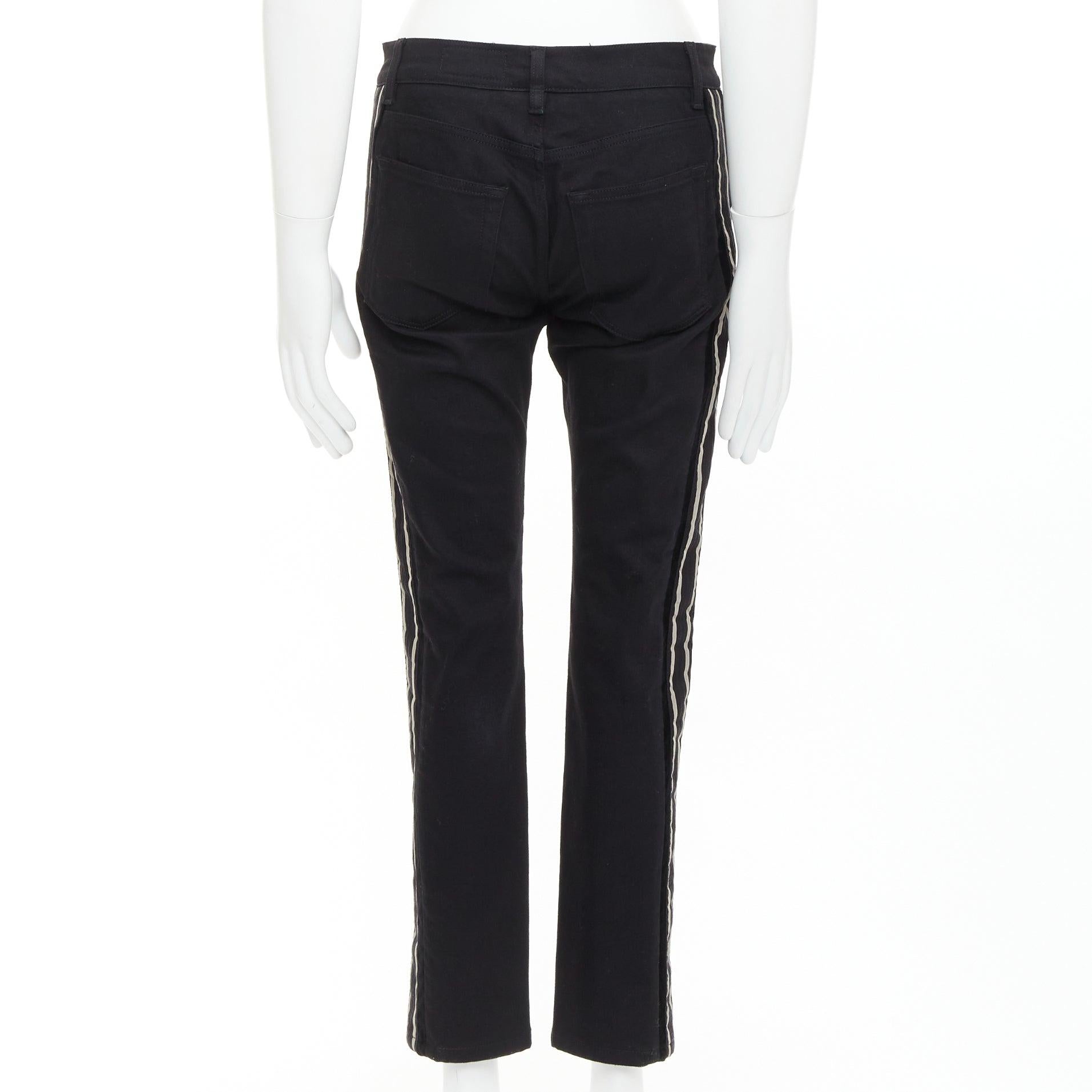 DOLCE GABBANA DENIM Skinny Schwarze Jeans mit Herz-Logo-Stickerei, kurz geschnitten im Angebot 1