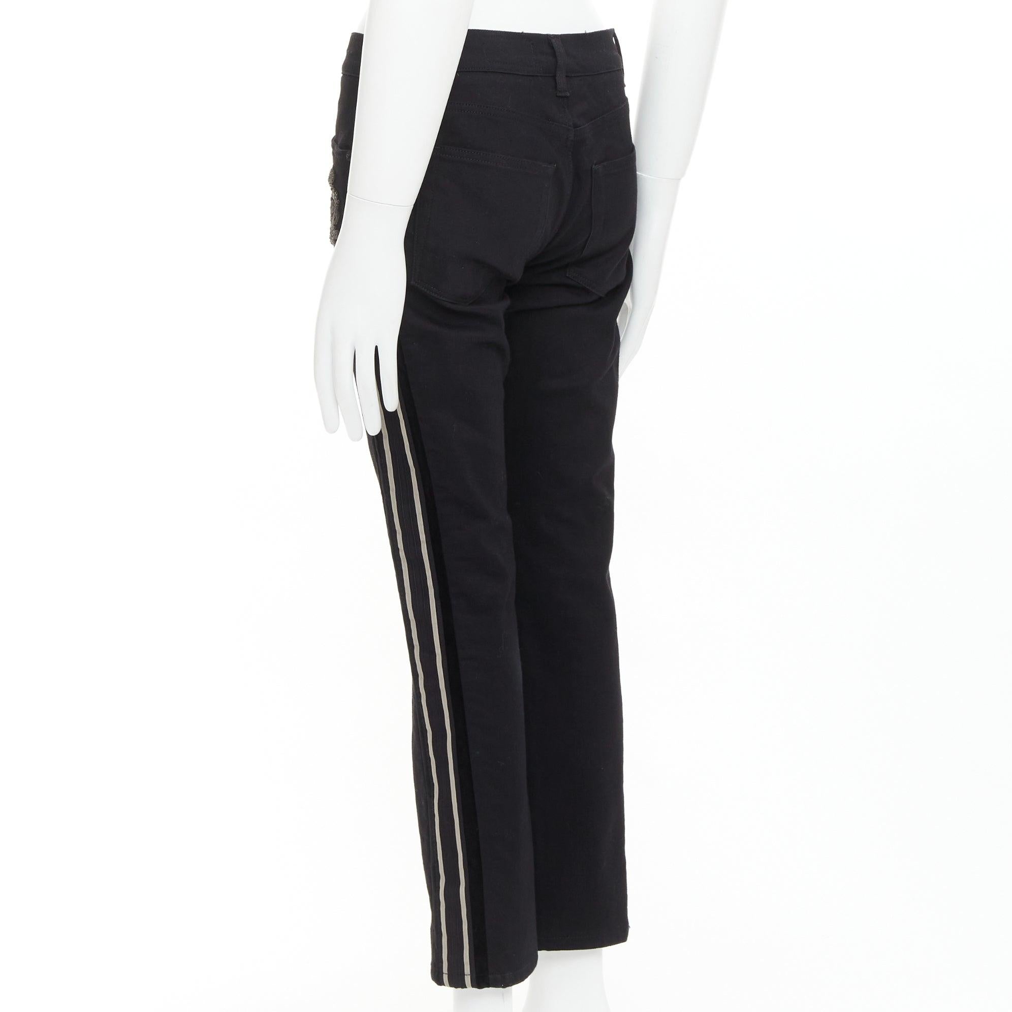 DOLCE GABBANA DENIM Skinny Schwarze Jeans mit Herz-Logo-Stickerei, kurz geschnitten im Angebot 2